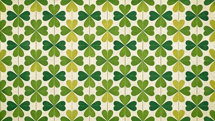 Wall Mural - vintage style shamrock pattern on white background - modern geometric design stock photo