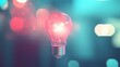 © วรรณภา มะโนศรี - An abstract light bulb icon overlaid on a blurred background, symbolizing the emergence of new ideas and innovative thinking in a conceptual design.