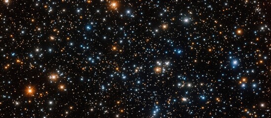 Wall Mural - Colorful star fields in outer space with a variety of bright stars against a dark background Copy Space