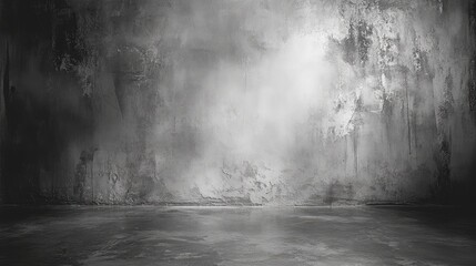 Wall Mural - gray textured wall with misty effect and reflections on the ground copy space for design layout and 