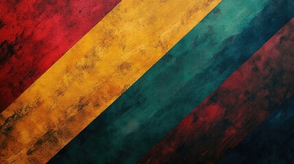 Wall Mural - abstract textured background with diagonal stripes in red, yellow, green, and blue tones featuring c