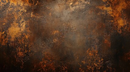 Wall Mural - abstract textured background with dark brown and orange hues showing wear and age with copy space fo