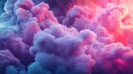 Wall Mural - colorful abstract cloud formation with pink, purple, and blue hues in a dreamy background copy space