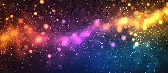 Wall Mural - colorful abstract bokeh lights on dark background with copy space for text or design elements