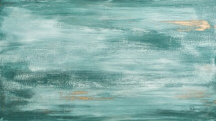 Wall Mural - abstract textured background in turquoise and muted gold tones with ample copy space for text placem