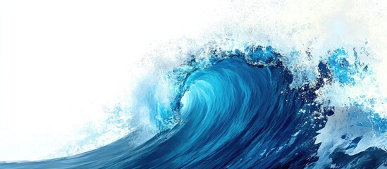 Wall Mural - colorful ocean wave with white foam against a light background suitable for copy space. high-resolut