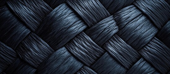 Wall Mural - close-up of braided dark texture with intricate weaving pattern and copy space for design elements.
