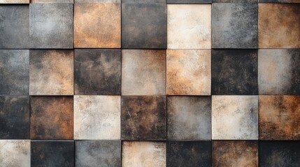 Wall Mural - Cool Textured Wall Design in Shades of Brown and Grey with Shadows and Ample Copy Space for Creative Projects