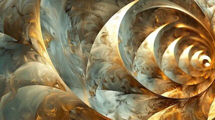 Wall Mural - golden and silver abstract shapes with a smooth transition. the image is suitable for use as a backg