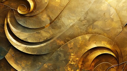 Wall Mural - Golden abstract background with smooth lines. Can be used as a background for your projects.
