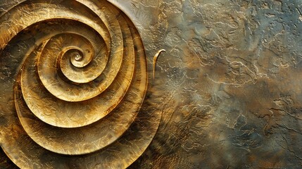 Wall Mural - golden spiral on a textured background. the spiral is a symbol of growth, evolution, and change. it 