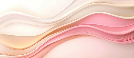 Sticker - Pastel Curvy Waves Abstract Background Design with Soft Colors and Copy Space for Text