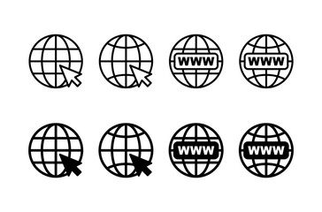Wall Mural - web icon vector isolated on white background. website vector icon. internet world vector