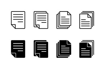 Wall Mural - document icon vector isolated on white background. paper icon. file icon