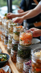 Wall Mural - Chilled Pickled Vegetables and Shared Moments Together