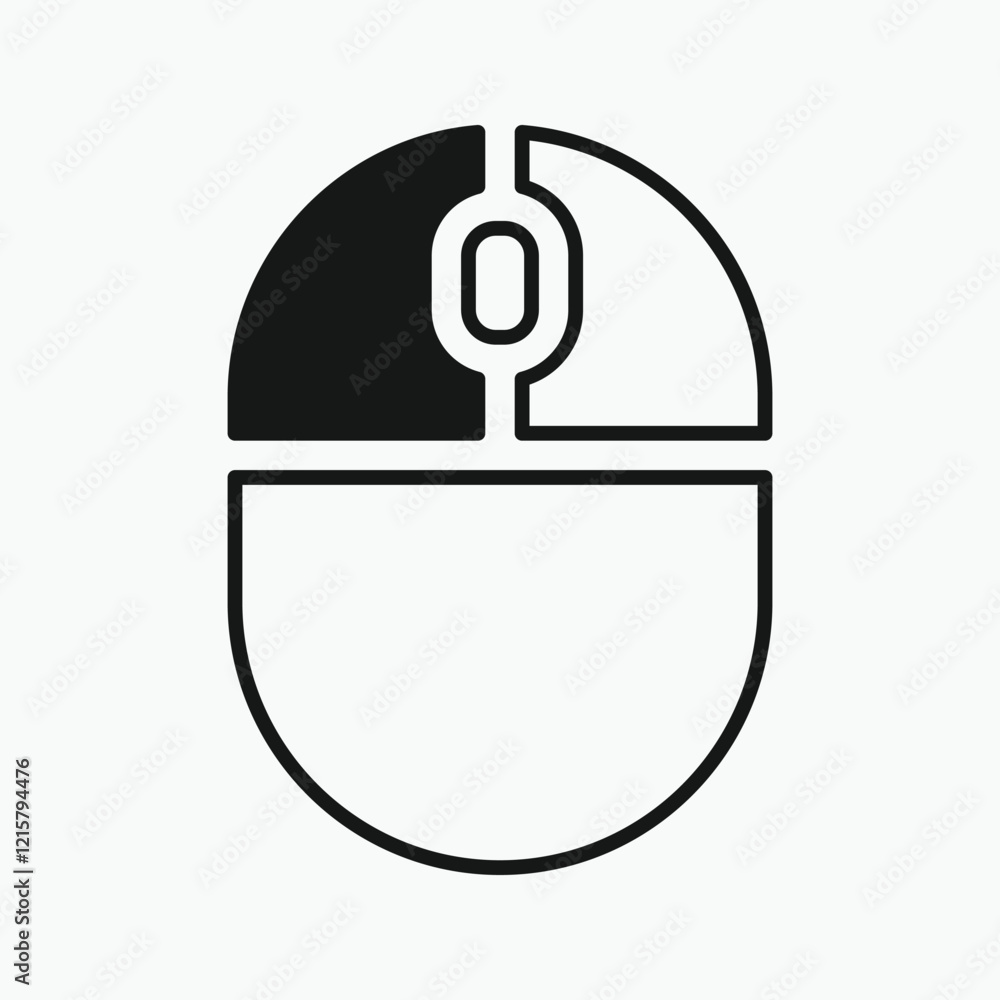 left click Computer mouse icon, illustrating different button presses ...