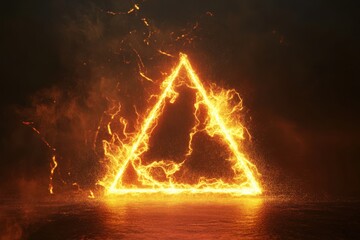 Canvas Print - Fiery Triangle Frame Enveloped In Embers And Smoke