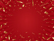 © fukufuku - 赤のセール背景、金の紙吹雪と赤色の集中線、高級感のある赤の背景
