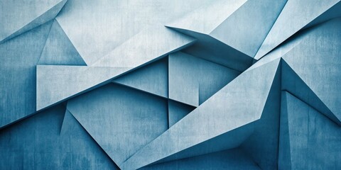 A creative abstract background with overlapping geometric shapes in corporate blue tones, symbolizing professionalism and innovation