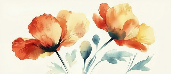 Decorative background enhancing the beauty of the red poppy.