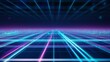 © TYNQ - A digital grid with neon lines creating a futuristic and abstract landscape.