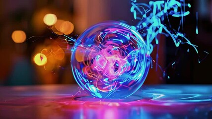 Wall Mural - colorful light effects on plasma ball