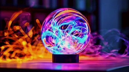 Wall Mural - colorful light effects on plasma ball