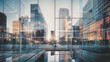 street in city with mirror