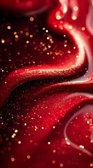 Wall Mural - Digital technology abstract red glitter liquid poster background