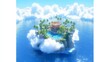 © Artajar - Tropical Island Paradise Floating Amidst Clouds and Ocean