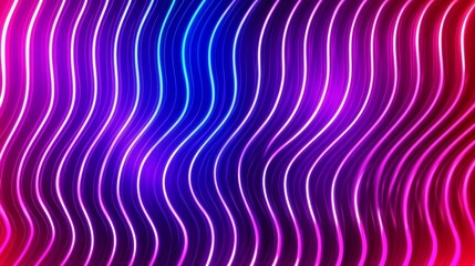 Wall Mural - abstract vibrant neon wave lines glowing purple pink blue gradient background design