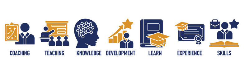 Training banner web icon vector illustration concept for internship training and learning program apprenticeshi