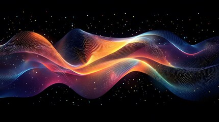 Wall Mural - abstract colorful wave particle flow design