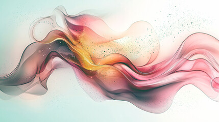 Wall Mural - Abstract Fluid Art: Serene Pink, Gold, and Brown Swirls, Ethereal Motion, Peaceful Energy, Dreamlike Texture