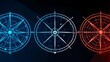 © Big9869 - Symbolic Compass Rose Triad Celestial Navigation Design