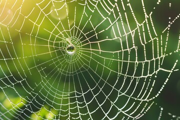spider web in the morning