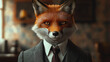 © Imagecreator - Geschäftsfüchsiger Charme – Eleganter Fuchs im Business-Anzug. Generative AI KI