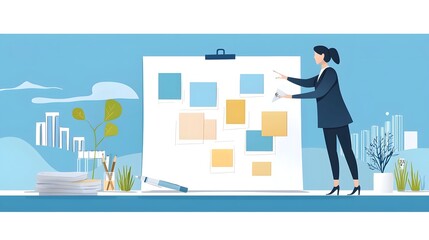 Poster - A group of business professionals gathered in a creative workshop  collaboratively brainstorming new strategies and solutions to drive their organization s success