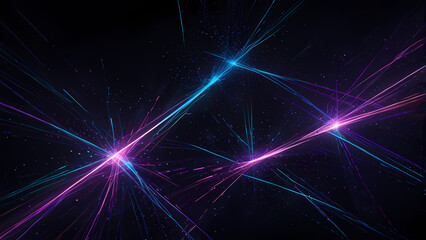 Wall Mural - Futuristic Abstract Background with Glowing Light Lines in a Starry Void