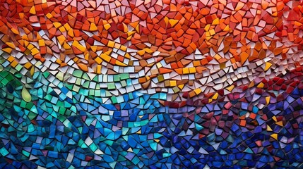 Wall Mural - Beautiful Close-Up of a Colorful Mosaic Wall 