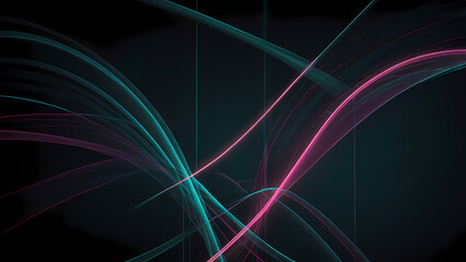 Wall Mural - Flat Design Background with Intertwining Neon Lines
