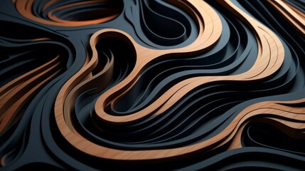 Wall Mural - Close-up of Abstract Black and Brown Pattern 