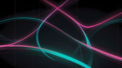 Wall Mural - Flat Design Background with Intertwining Neon Lines
