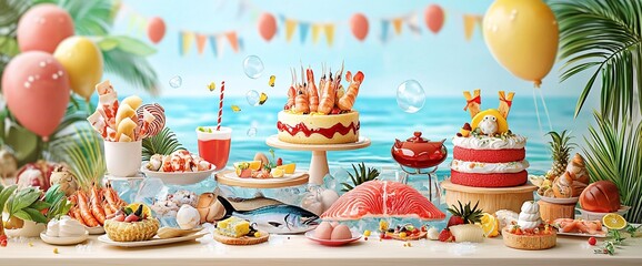 Beach Seafood Party Buffet.