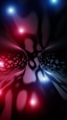 Wall Mural - artistic glow dark blue red 3d pattern seamless looping vertical animation.