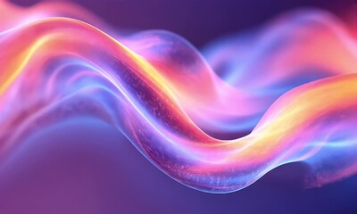 Wall Mural - A vibrant, flowing abstract design with waves of color and light, evoking a sense of motion and energy.