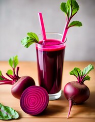 Wall Mural - Refreshing Beetroot Juice with vibrant color.