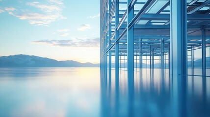 framework flat design side view structural engineering concepts animation