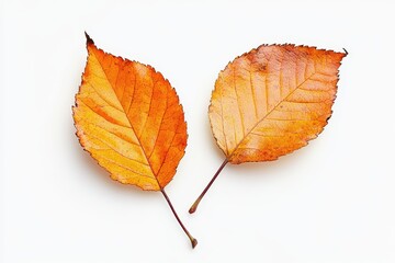 Wall Mural - Autumn leaves, studio shot, white background, fall design (1)