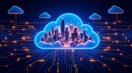 Futuristic Cloud Computing: A Generative AI Concept Illustration